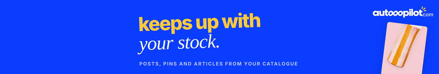 Autooopilot cover in cobalt: keeps up with your stock, in yellow, with a striped vase post tilted at the right edge